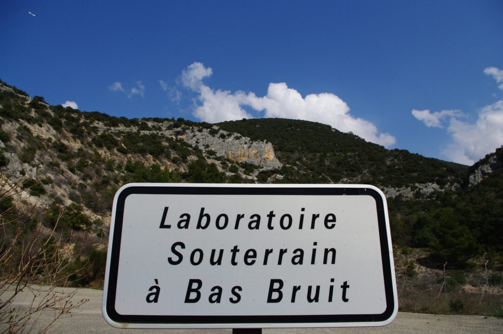 Signage outside Laboratoire Souterrain à Bas Bruit (LSBB)