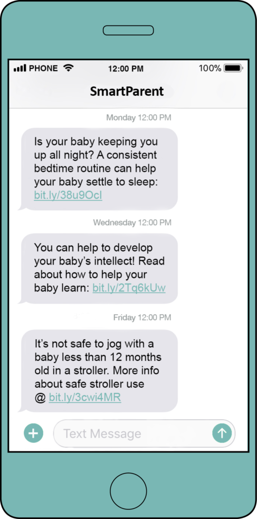 Screenshot of SmartParent text messages