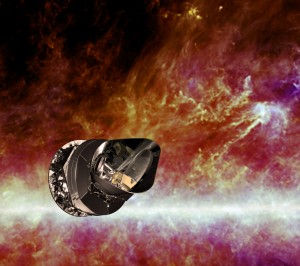 Image: Artistic illustration of the Planck Space Telescope. (Image: Canadian Space Agency)