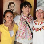 Silvana Costa (centre) with community relations staff at New Gold's Cerro San Pedro mine information centre in Mexico. Courtesy Silvana Costa Photograph