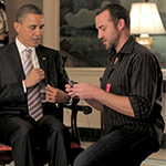 Corey Olgilvie with U.S. Pres. Barack Obama