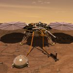 An artist’s rendition of the InSight lander operating on the surface of Mars. Credit: NASA