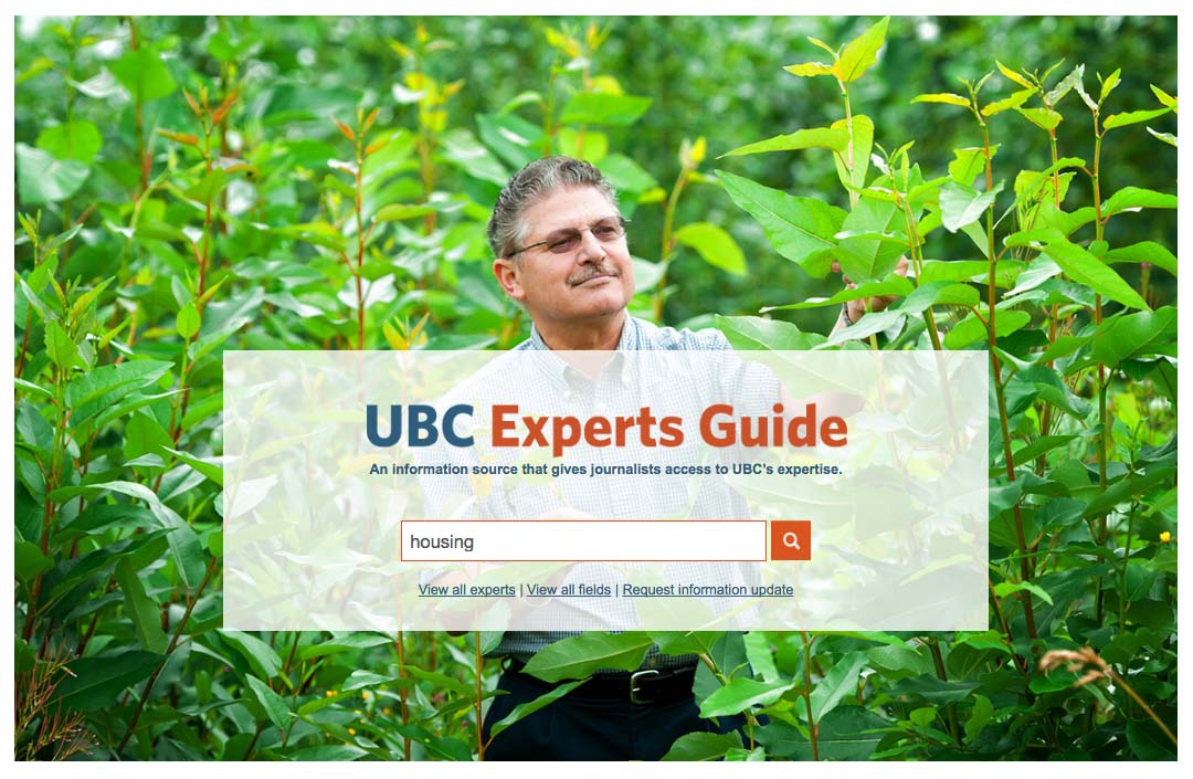 UBC Experts Guide search page