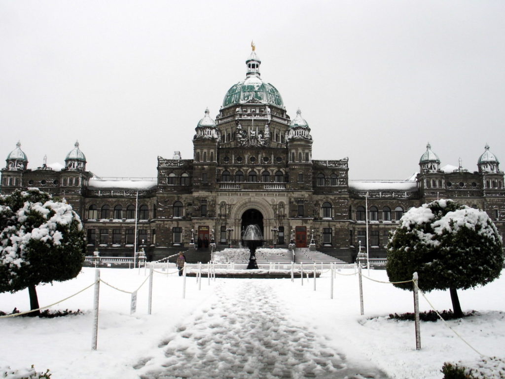 B.C. Legislature in the snow