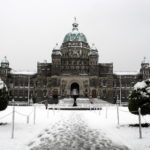 B.C. Legislature in the snow. Credit: Tracy O/Flickr