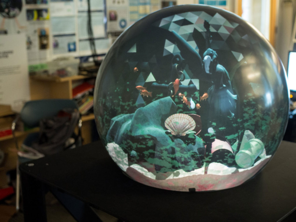 Virtual reality spherical display