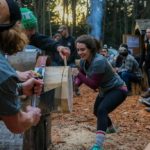 Timbersports competition at UBC highlights sawing, axe-throwing and other logger skills