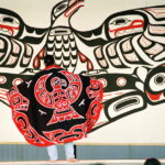 At the Qatuwas Festival, the international gathering of Indigenous nations of the Pacific Rim. The rear view of a Haida button blanket. July 1, 1993. Credit John Isaac, United Nations/Flickr