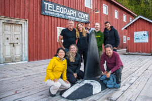 Research team that studied the foraging behaviour and distribution of chinook salmon available to resident killer whales in British Columbia. Photo credit: Shanna Baker/Hakai Institute.