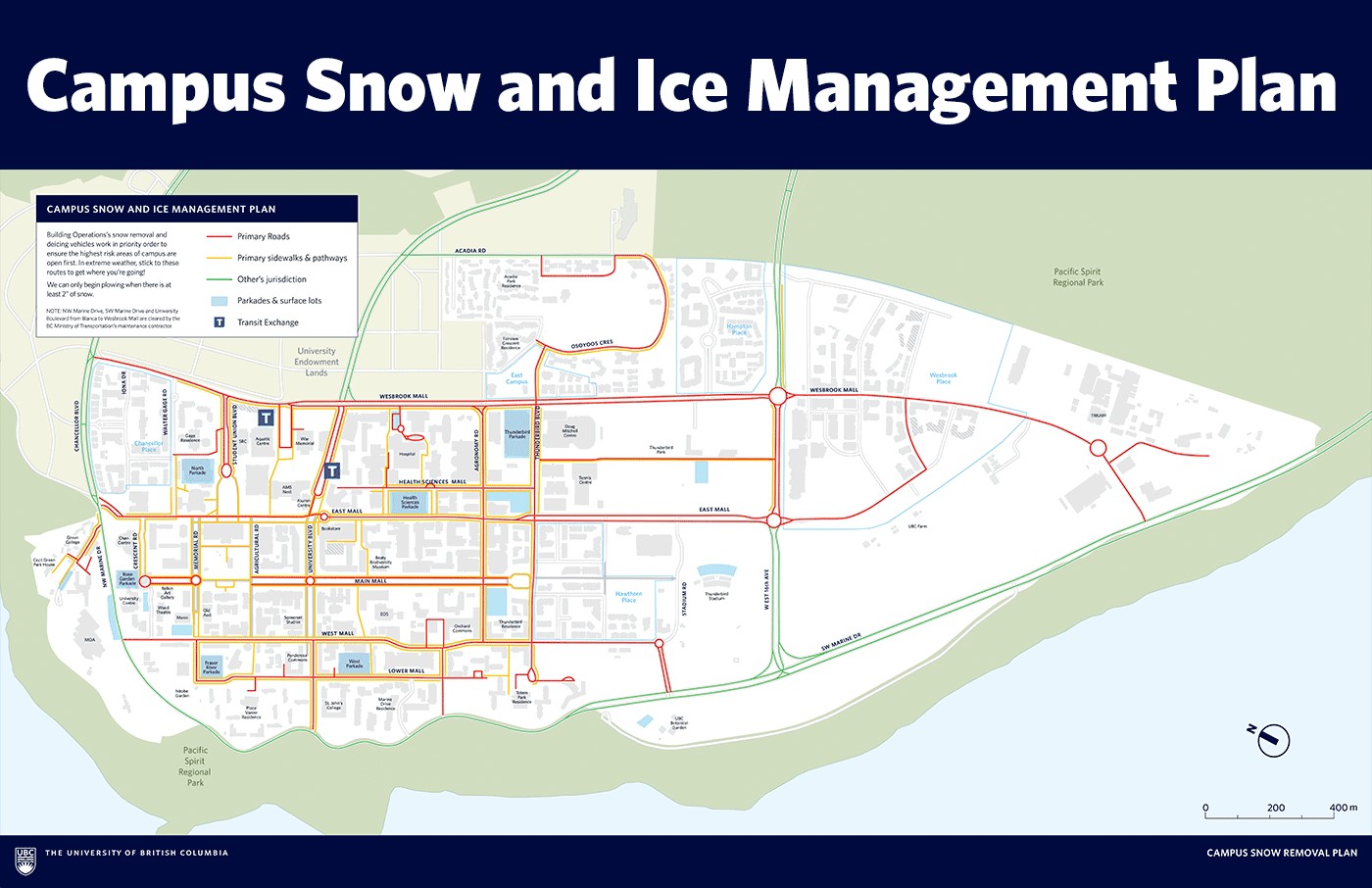 Campus winter snow ice management