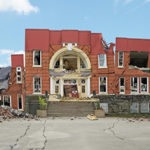 Artist rendition of Vancouver school after hypothetical earthquake.