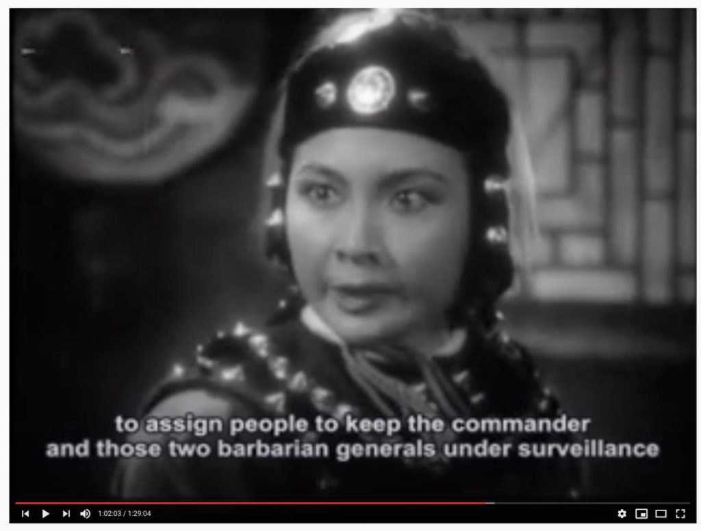 English captions of the earliest surviving Mulan film, Hua Mu Lan (1939)
