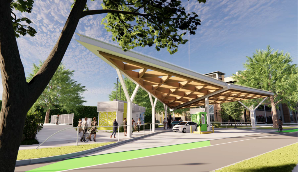 UBC's smart hydrogen energy district (SHED) is a renewable energy hub that will include a hydrogen fuel station for cars and buses.