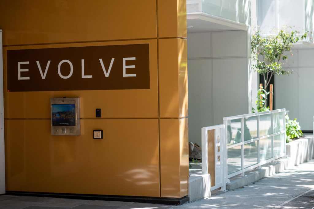 Entrance to Evolve at UBC's Wesbrook Village