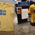 After 42 years of ownership, Gibbs decided to return his decidedly aged, in places torn and threadbare, faded, yellow Thunderbirds T-shirt to the UBC Bookstore, playfully demanding an exchange.