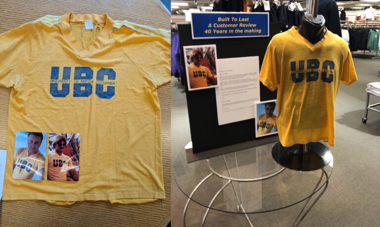 Prized T-shirt returned to UBC Bookstore after 42-year ordeal on Welsh rugby player